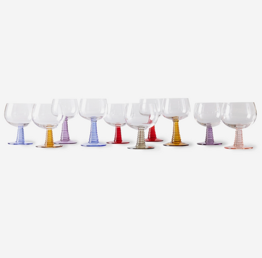 Swirl Wine Glass Low - Purple