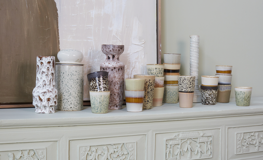 ceramicglazed flower vase cream
