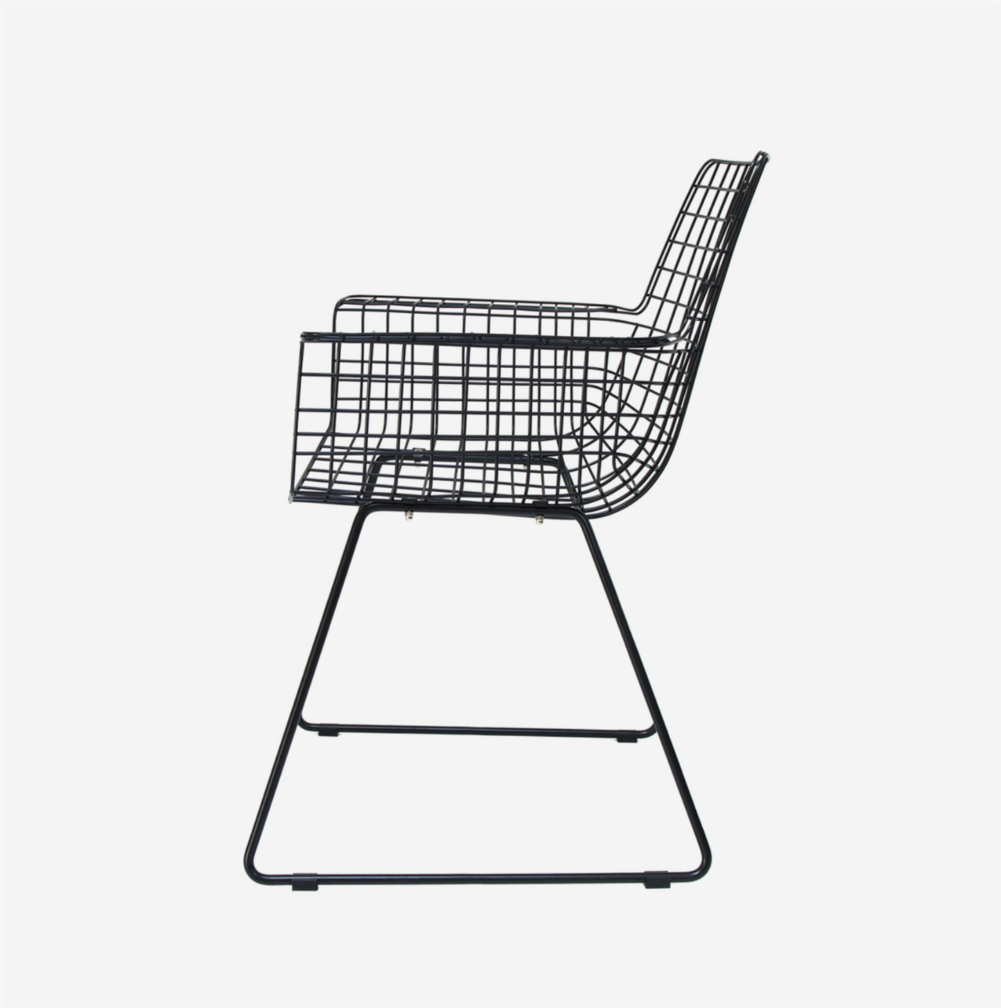 Metal wire chair spisestol m/armlen black