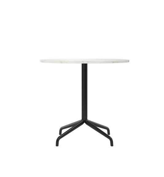 Harbour Column Dining Table / Star Base / Black, Off White Marble / Ø80