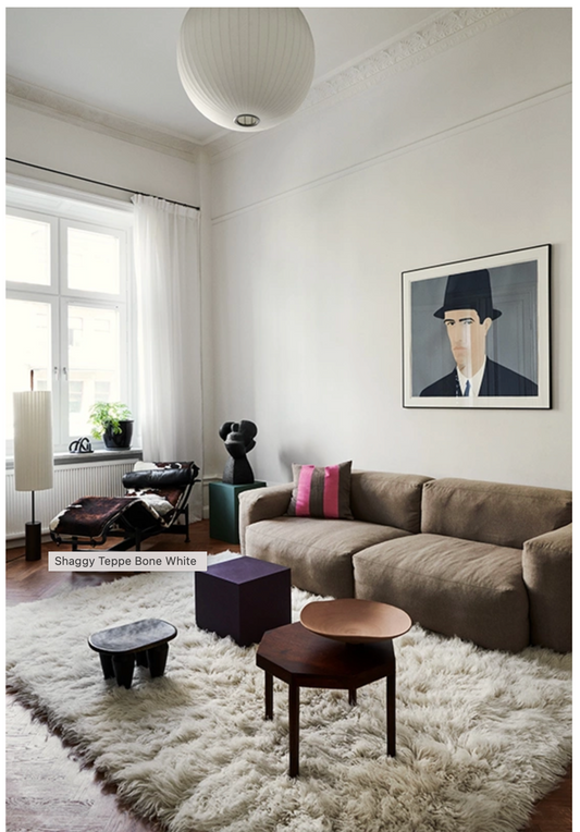 Layered Shaggy bone white 160x240