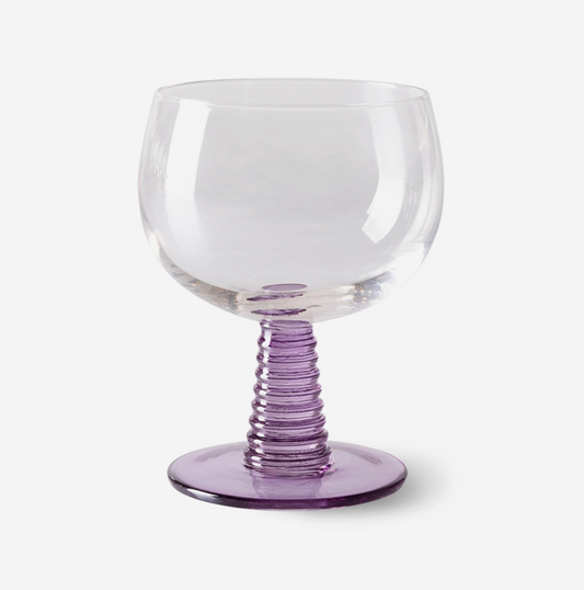 Swirl Wine Glass Low - Purple