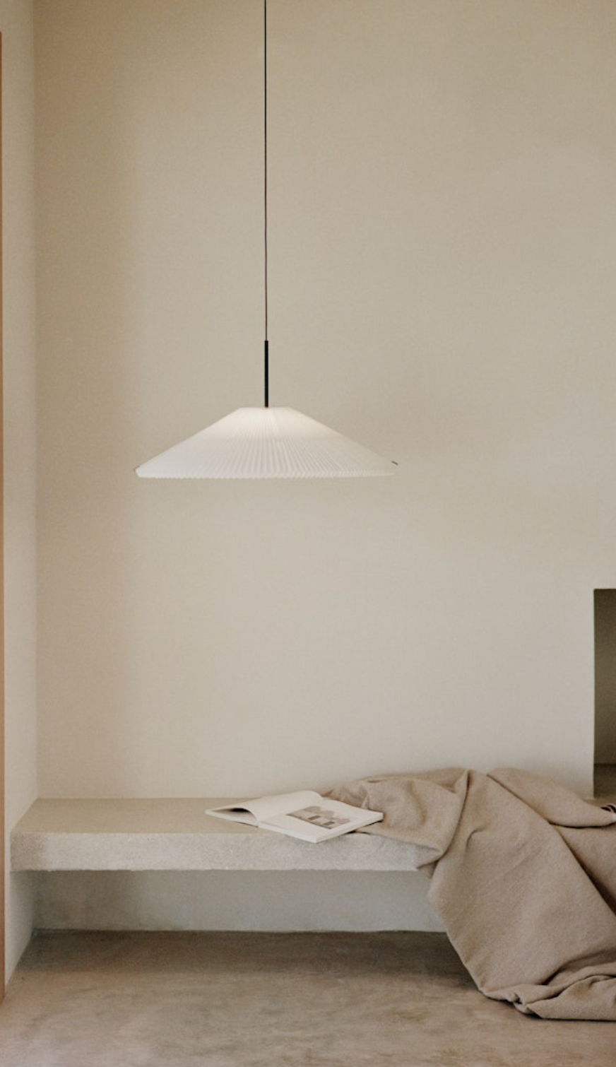 Nebra Pendant Lamp Small White PES Textile