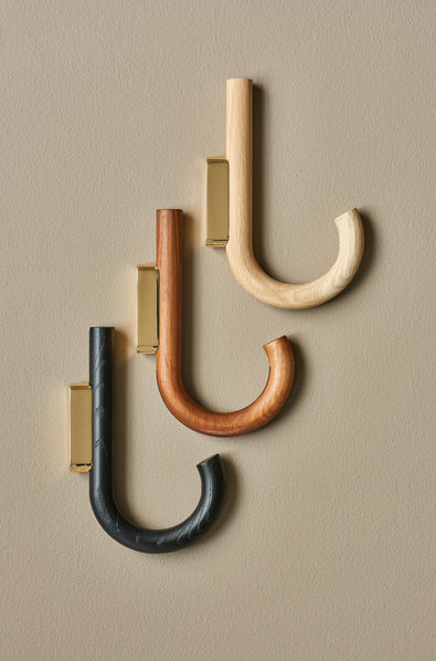 hook hanger Walnut Brass