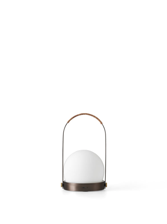 Carrie Table Lamp, leather - Bronzed Brass / Leather