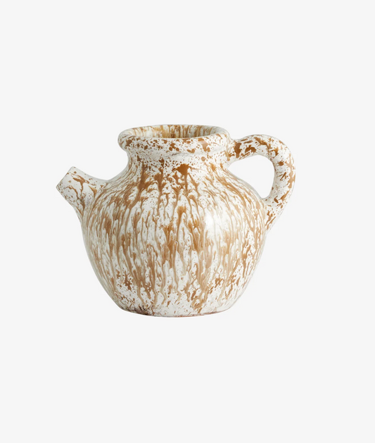 Samos vase glasert brun/hvit