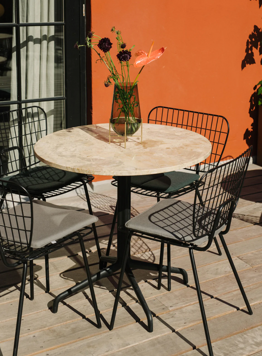 Harbour Column Dining Table / Star Base / Black, Kunis Breccia Stone / Ø60