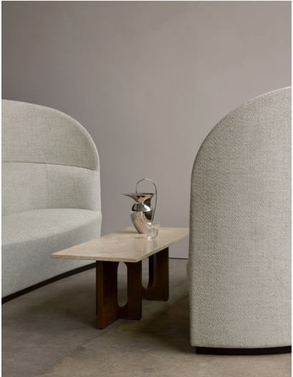 Androgyne Sofabord - Dark stained oak/kunis Breccia Sand