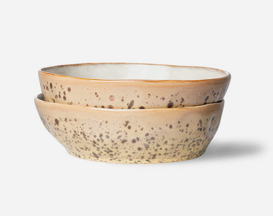 ceramic 70s pasta bowls tiger set 2
