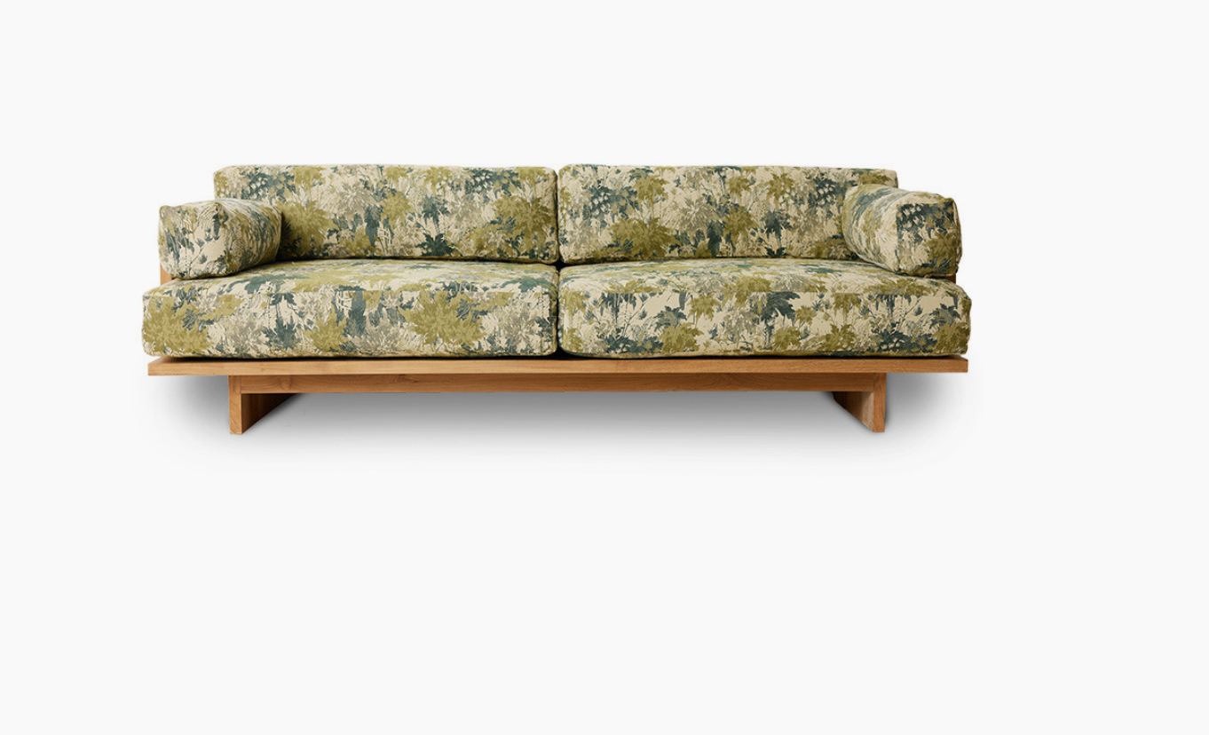 Outdoor Sofa Teak Botanical pattern