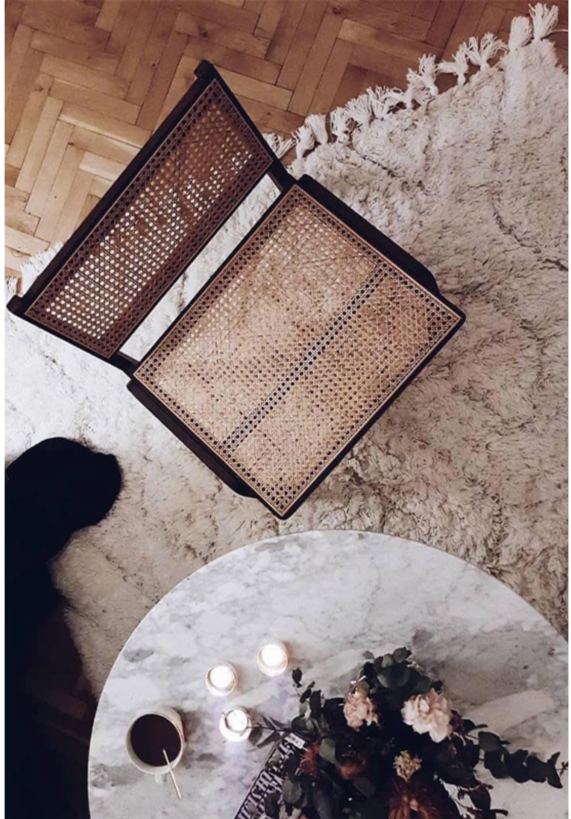 Modern Oriental Shaggy teppe bone white 180x270cm