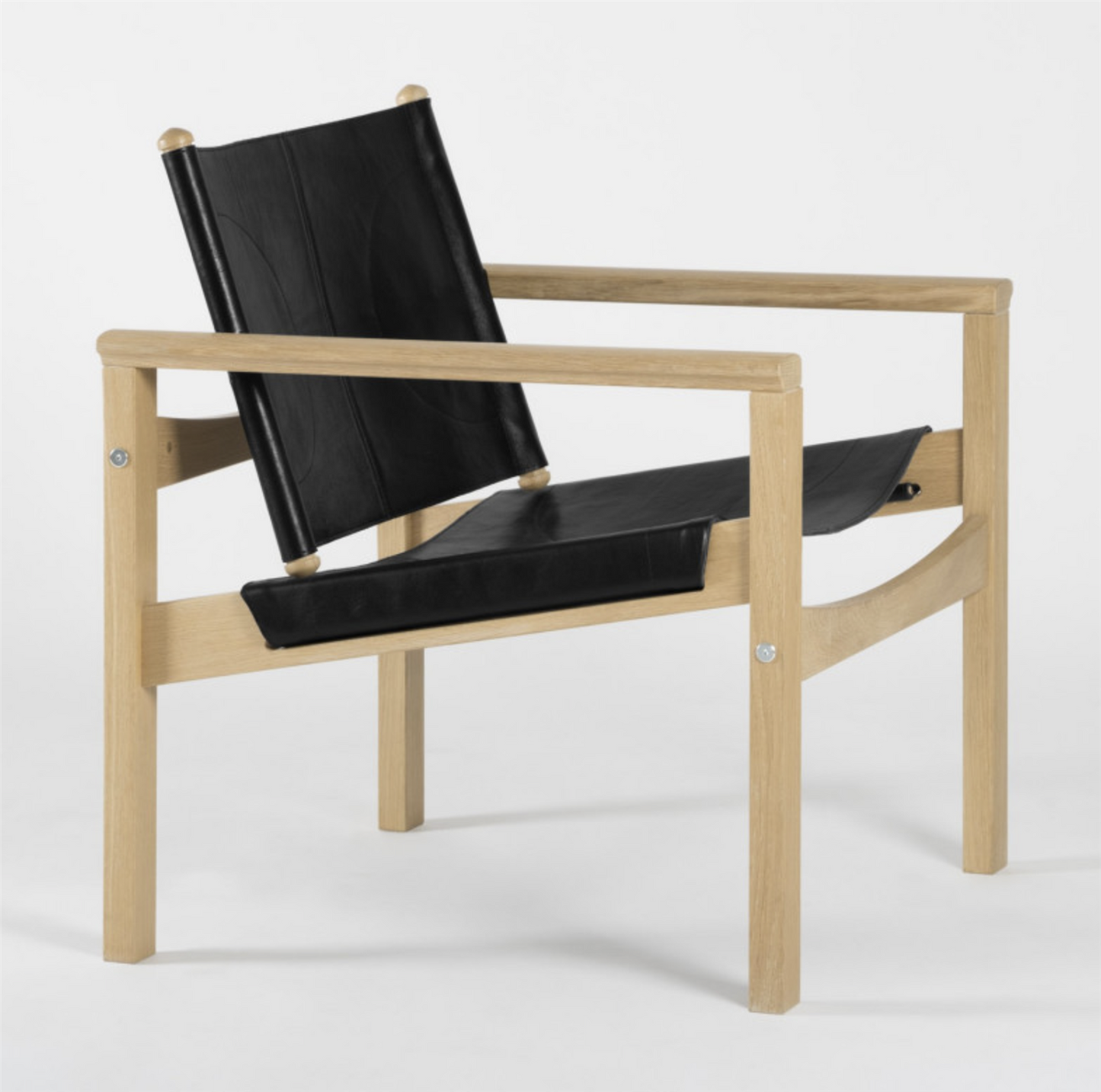 Peglev chair oak/black matt leather