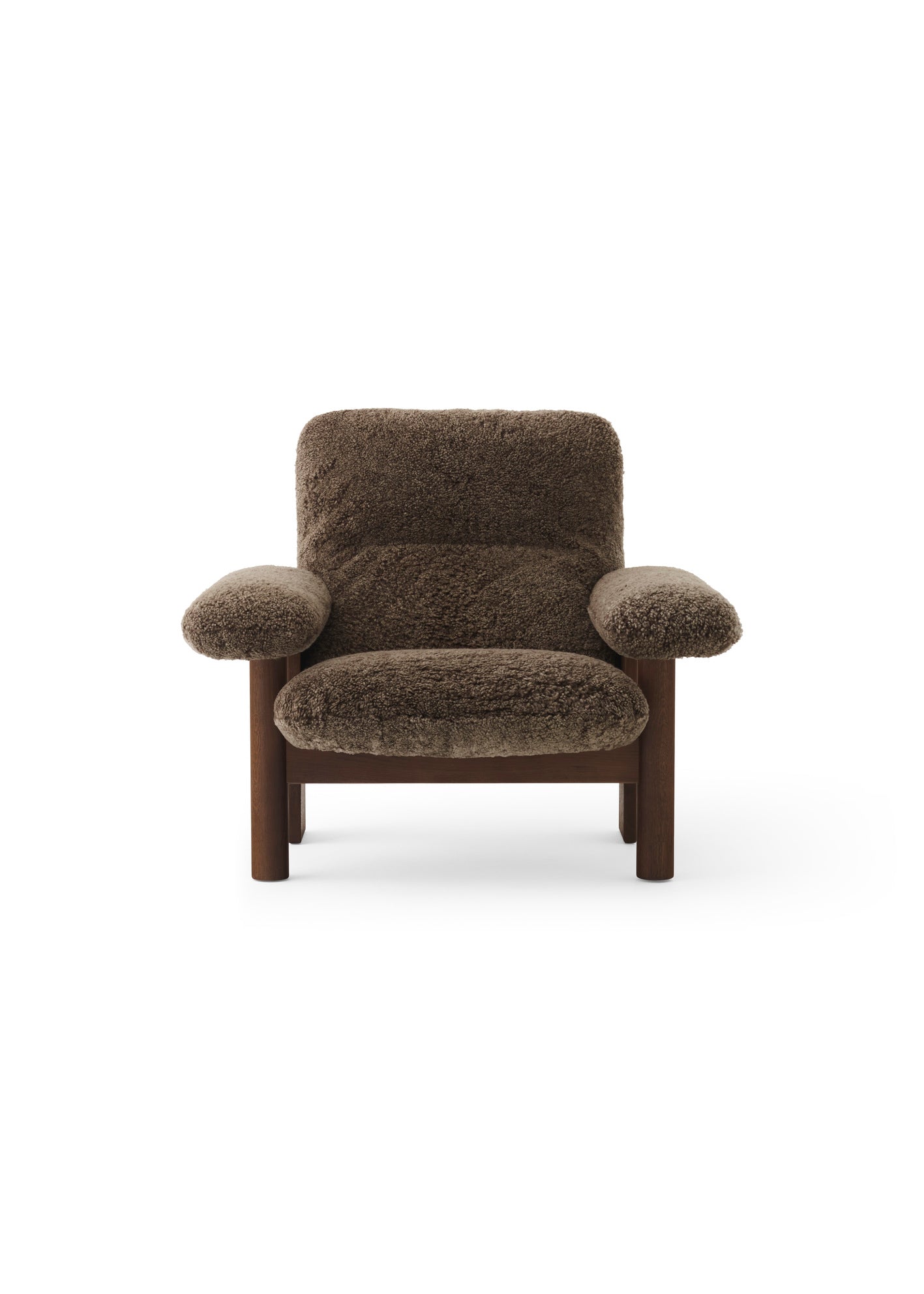 Brasilia lounge chair sheepskin root, walnut