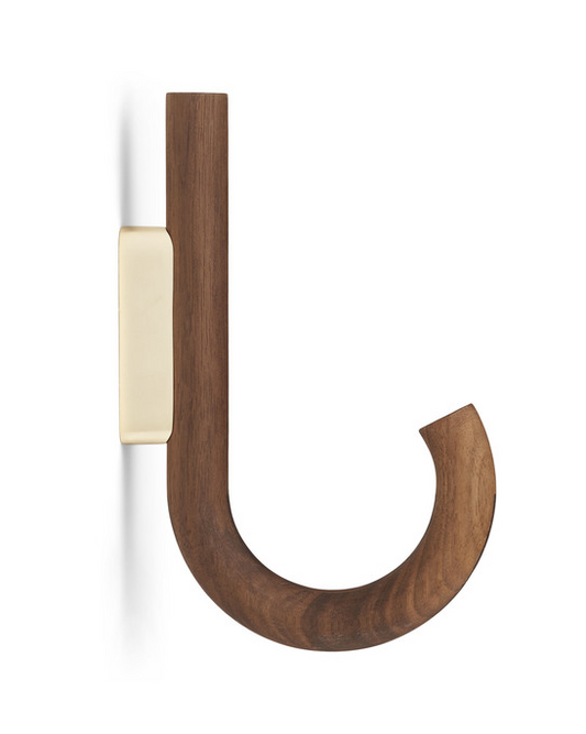 hook hanger Walnut Brass