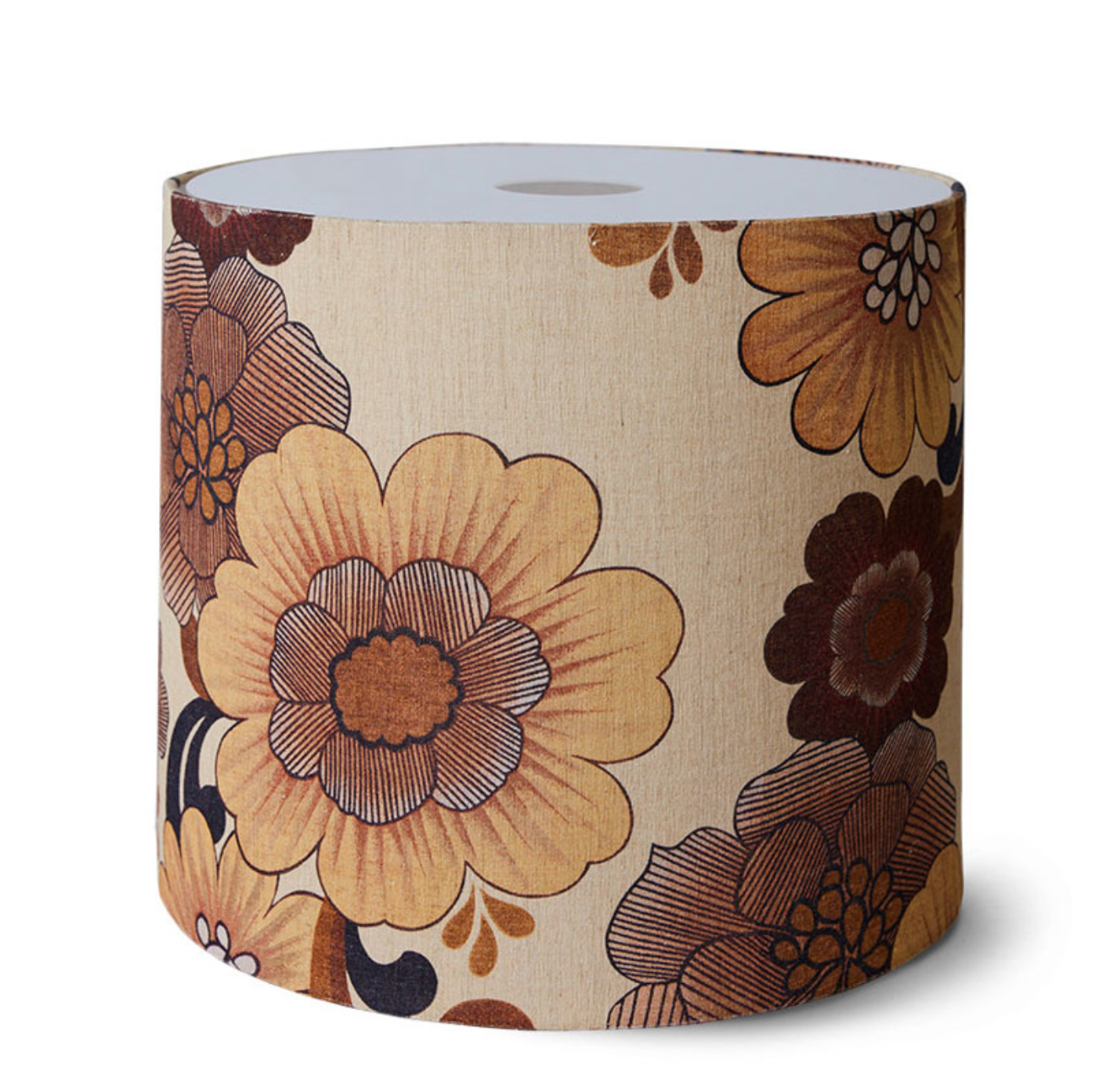 lamp shade vintage flowers brown ø52cm