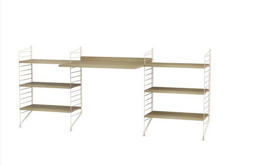 Workspace D Beige/Oak 200 cm