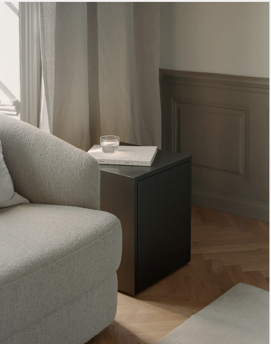 Mass Side Table w. Drawer Black  H 470 x W: 400 x D: 400 mm