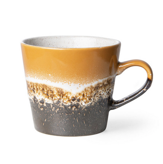 70s ceramics cappuccino mug, fire