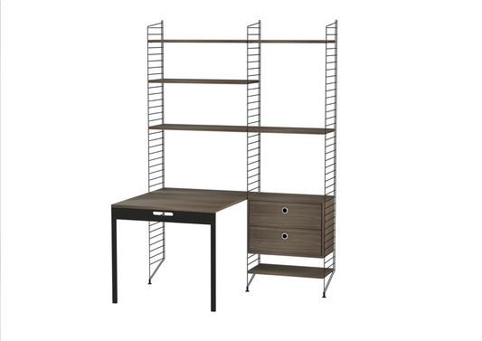 Workspace E Black/Walnut 140 cm
