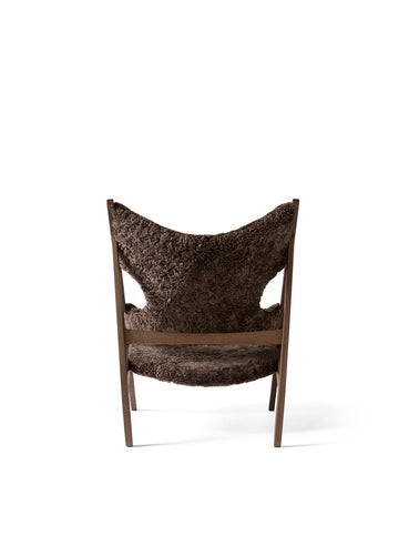 Knitting lounge chair Sheepskin Root/Dark stained oak