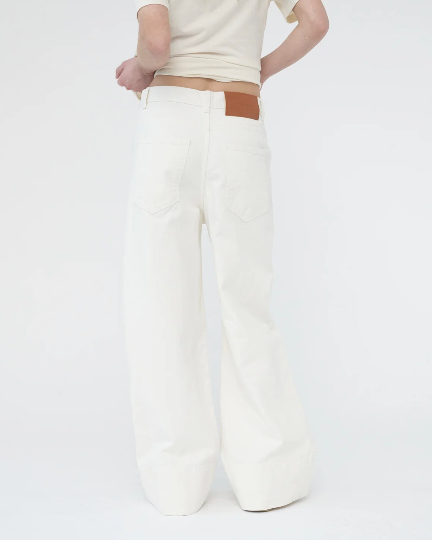 Hemp/cotton wide leg jeans ecru size 1