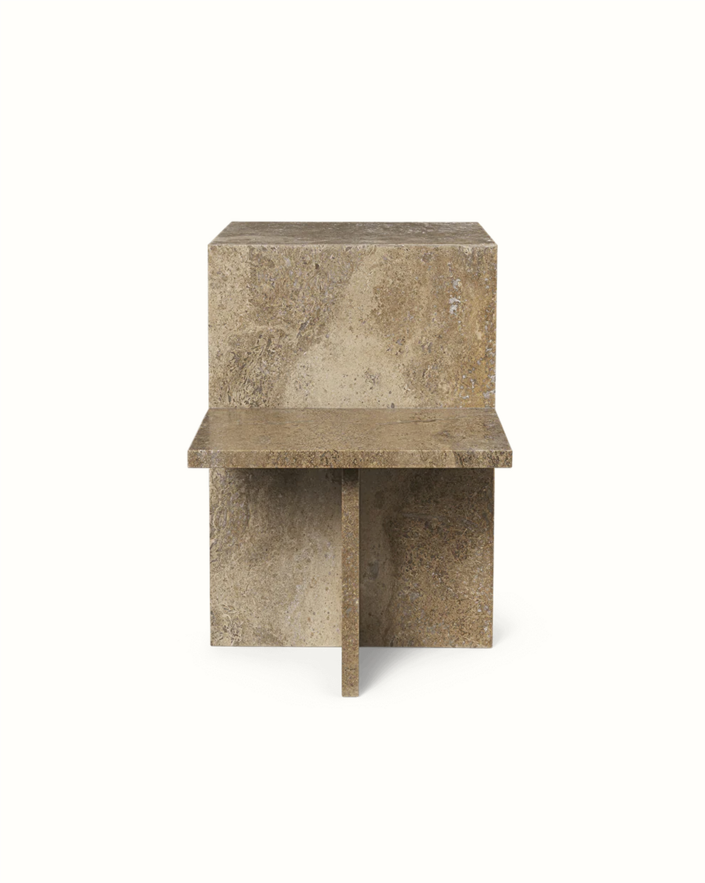 Distinct Side Table Travertin Brown
