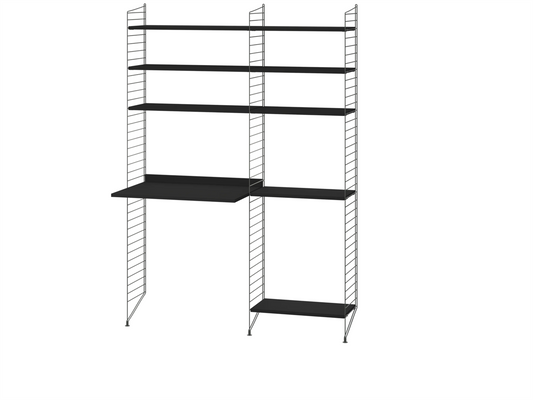 Workspace Dark grey/Black stained ash 140 cm
