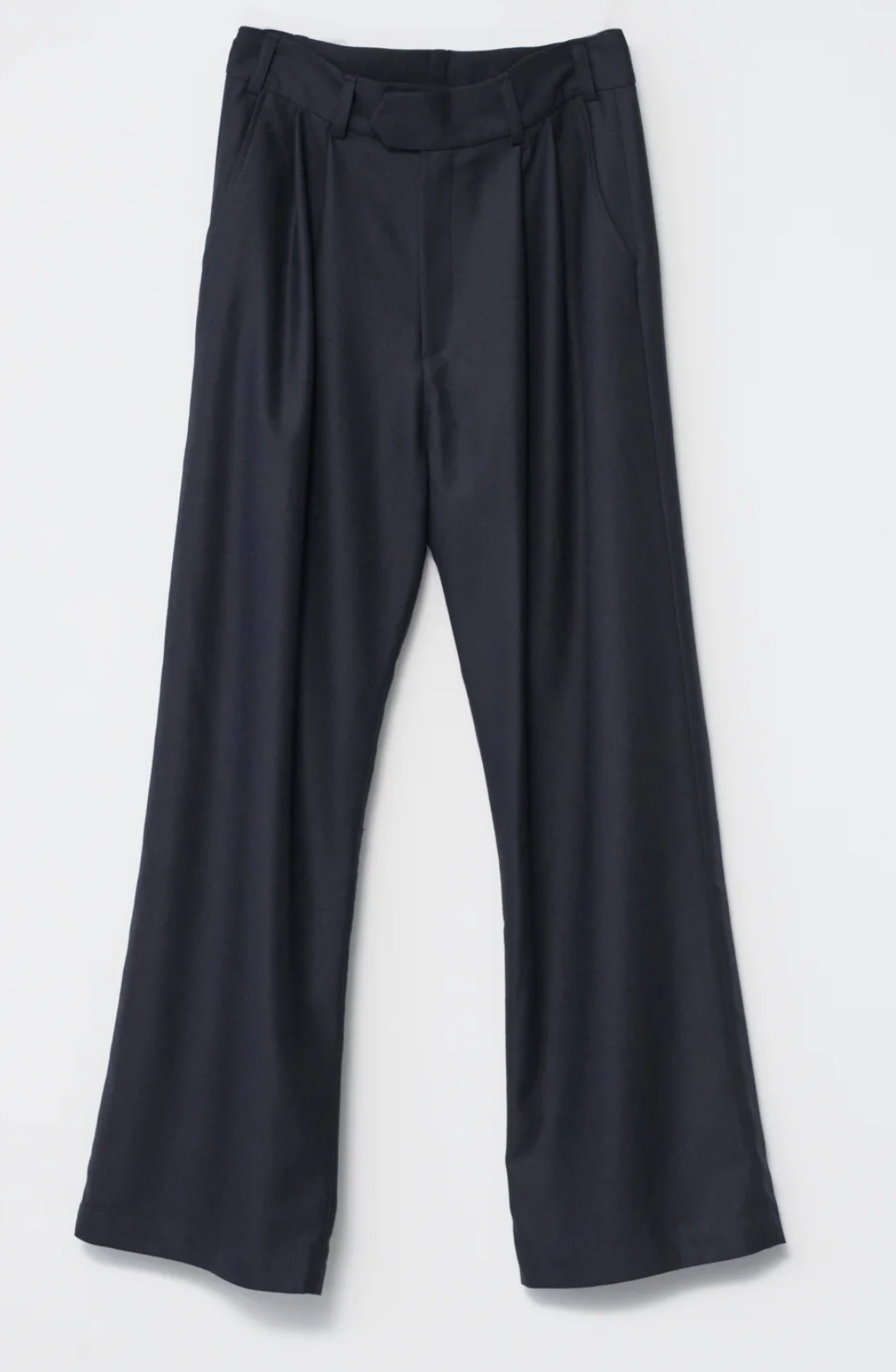 Fine wool wide box trousers navy size 1