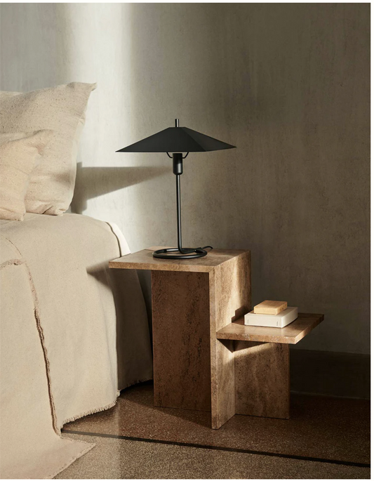 Distinct Side Table Travertin Brown
