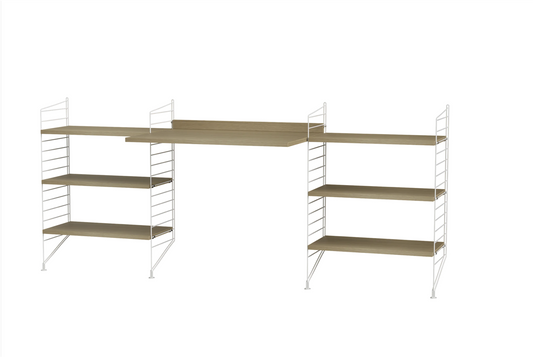 Workspace D White/Oak 200 cm