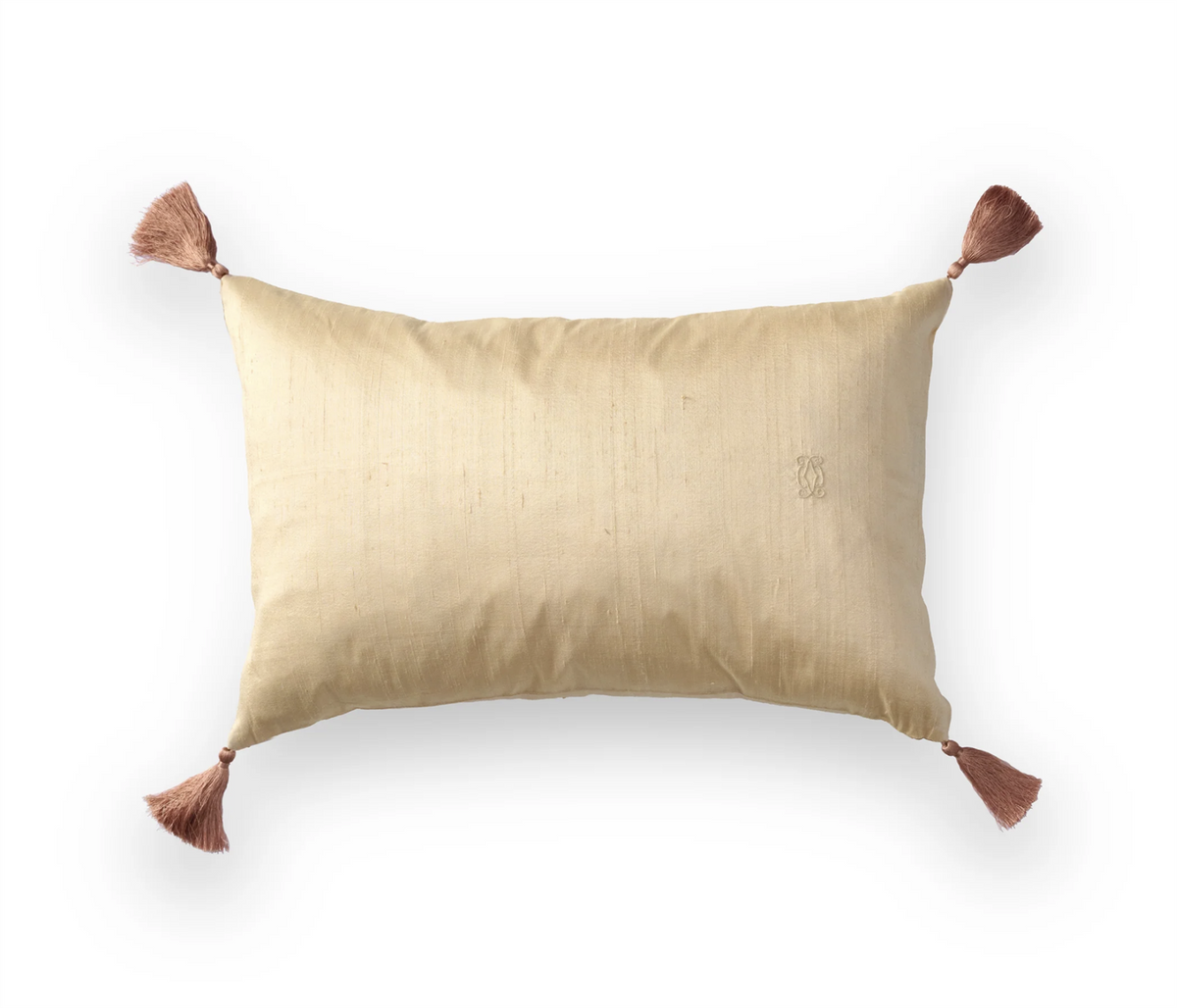 Silk cushion soft honey yellow 35x55cm