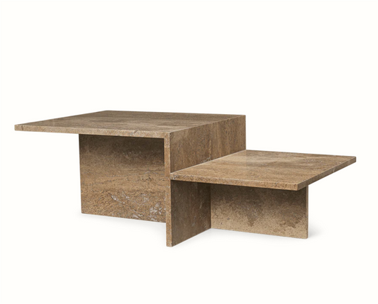 Distinct Coffe Table Travertin Brown