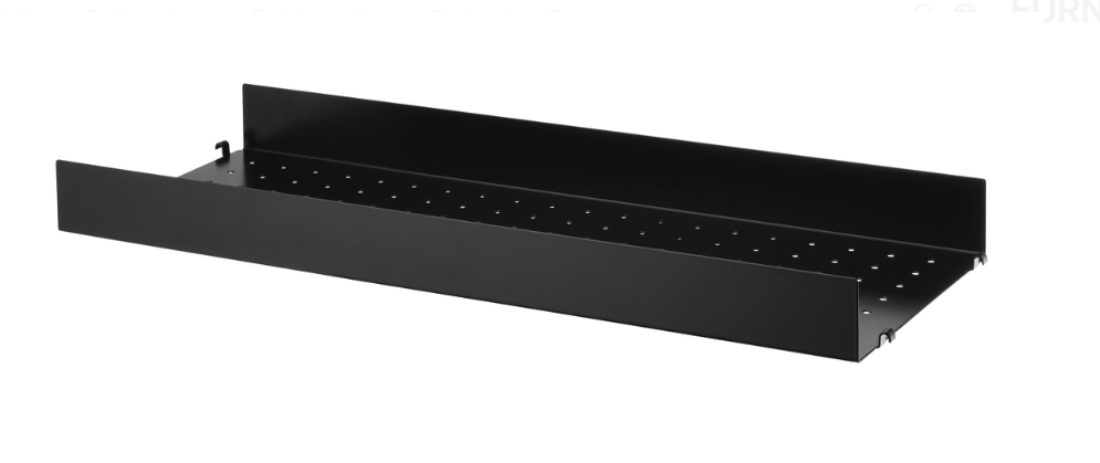 metal shelf high edge black 78x30