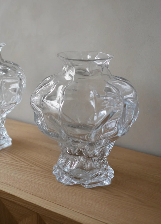 Ammonit glass vase clear