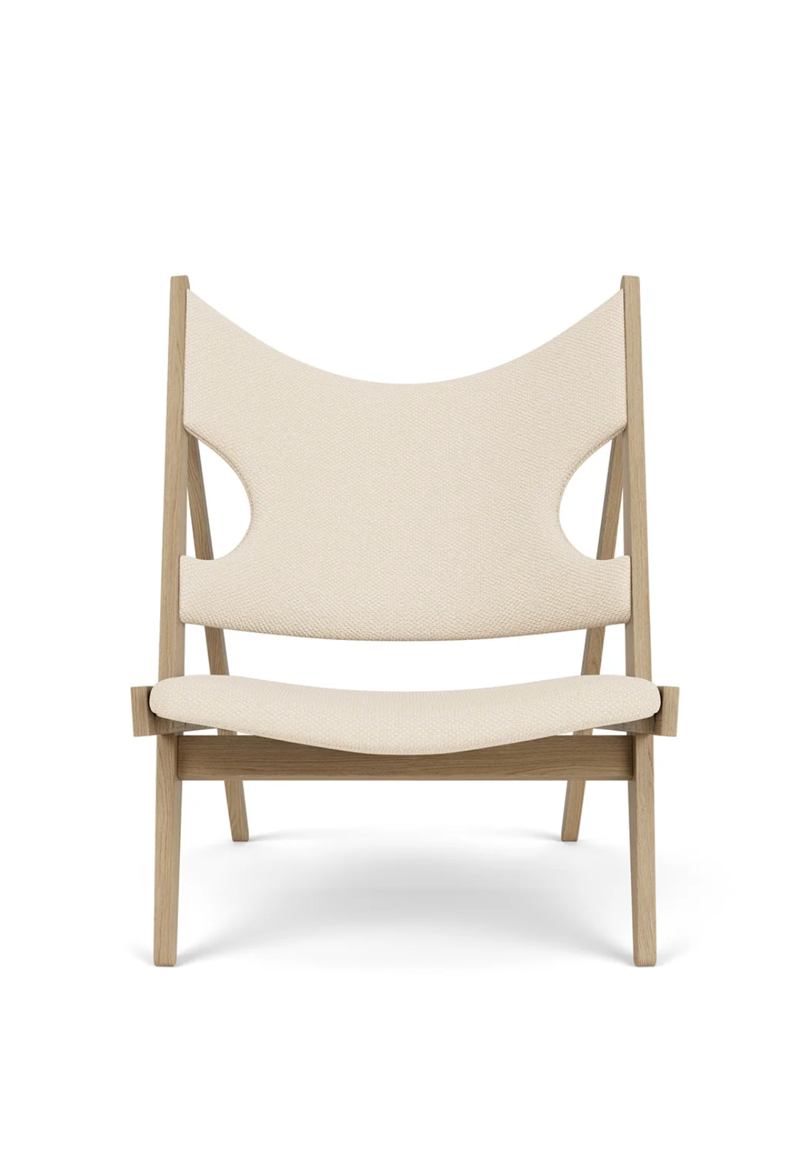 KNITTING LOUNGE CHAIR, TEXTILE.  Natural Oak | Logan Jasmine