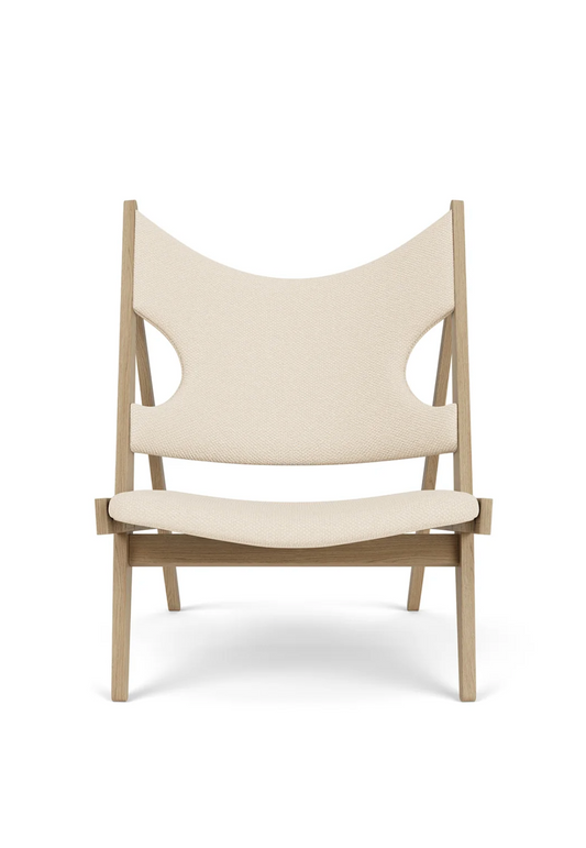 KNITTING LOUNGE CHAIR, TEXTILE.  Natural Oak | Logan Jasmine