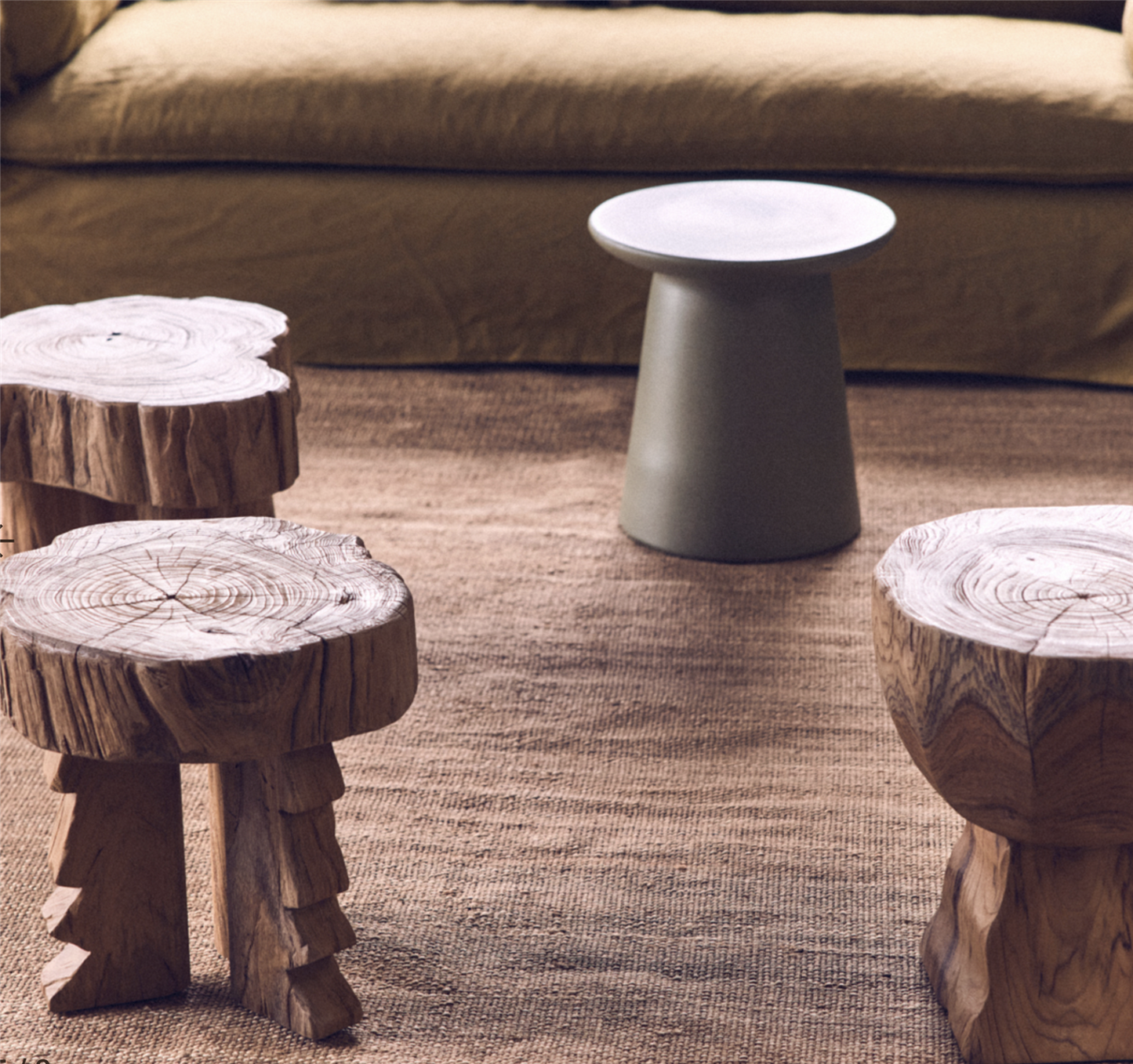 Log  wooden stool