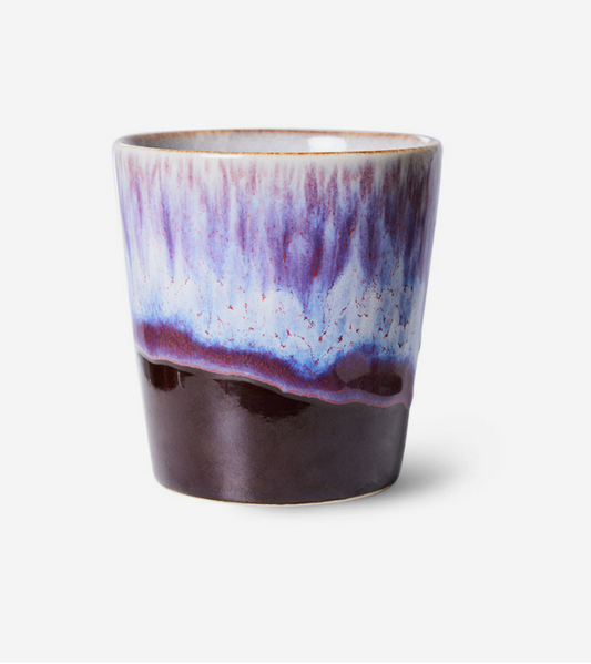 ceramics 70s coffee mug, Purple rain/yeti