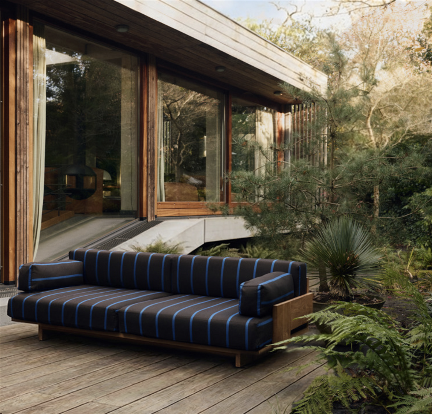 Outdoor Sofa Teak Burnt Sky