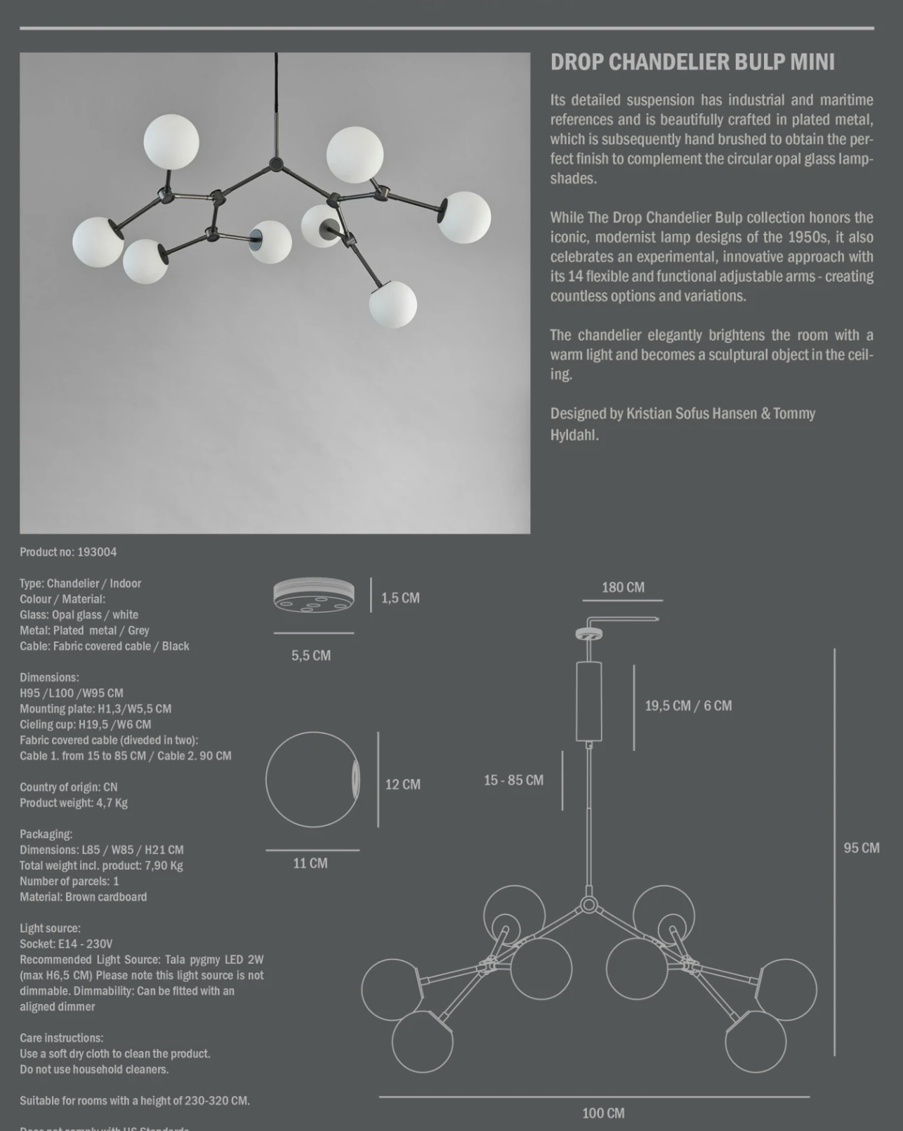 Drop chandelier bulb MINI