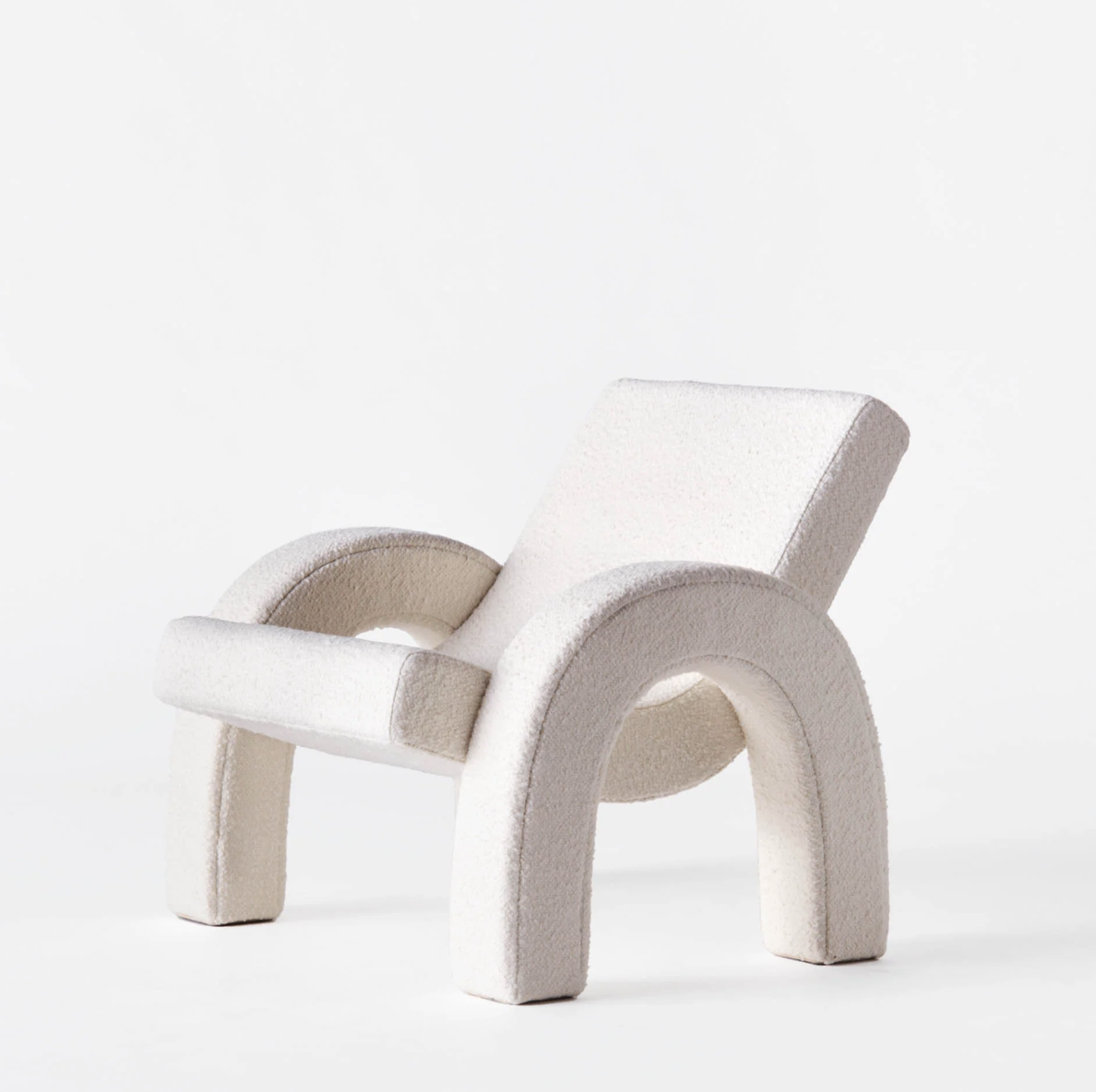 Arco lounge chair boucle white