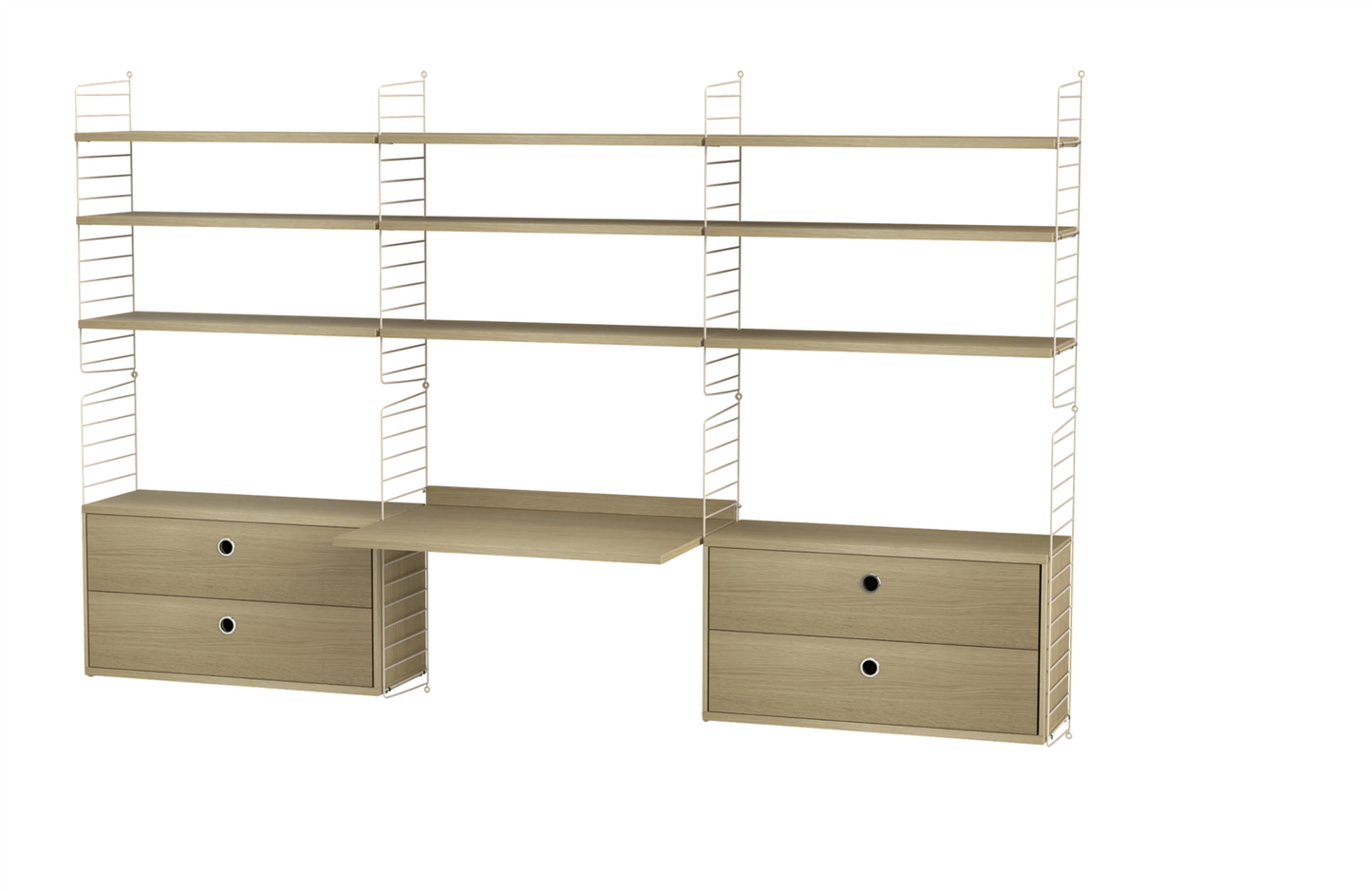 Workspace F Beige/Oak 240 cm