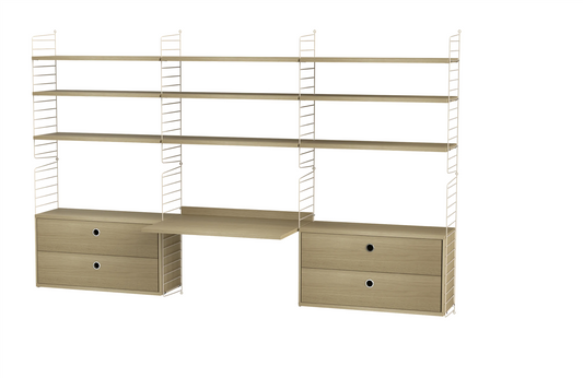 Workspace F Beige/Oak 240 cm