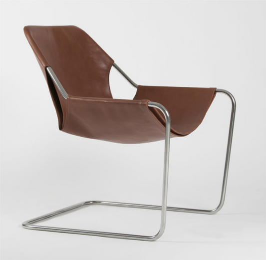 Paulistano Stol - Terracotta skinn & krom understell