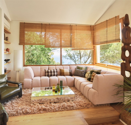 Mirror block coffee table clear, 90x90cm