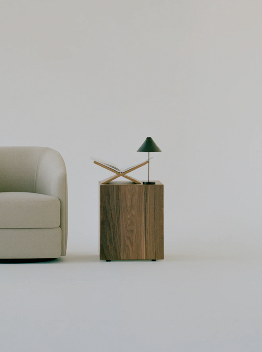 Mass Side Table walnut H 470 x W400 x D 400