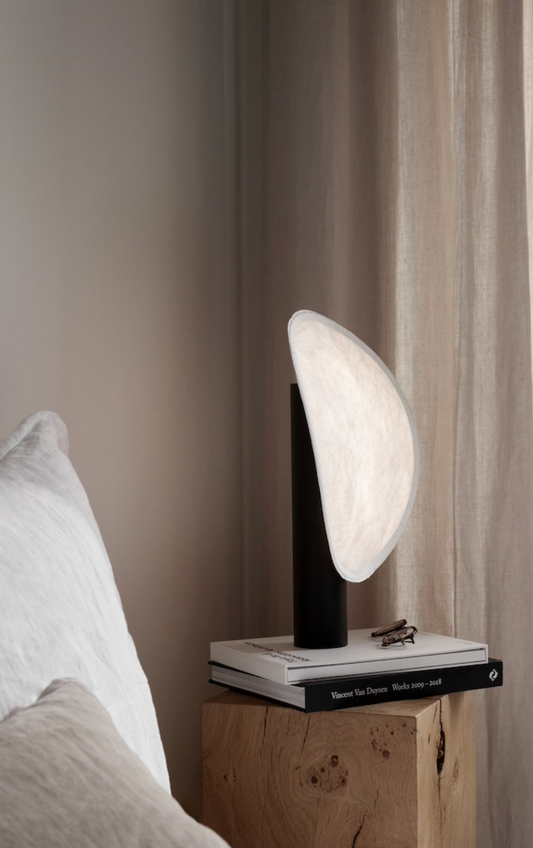 Tense Portable Table Lamp Black Base w. White Tyvek