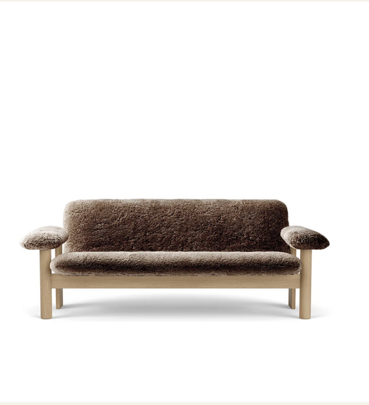 BRASILIA SOFA, SHEEPSKIN  SHARAH/ NATURAL OAK