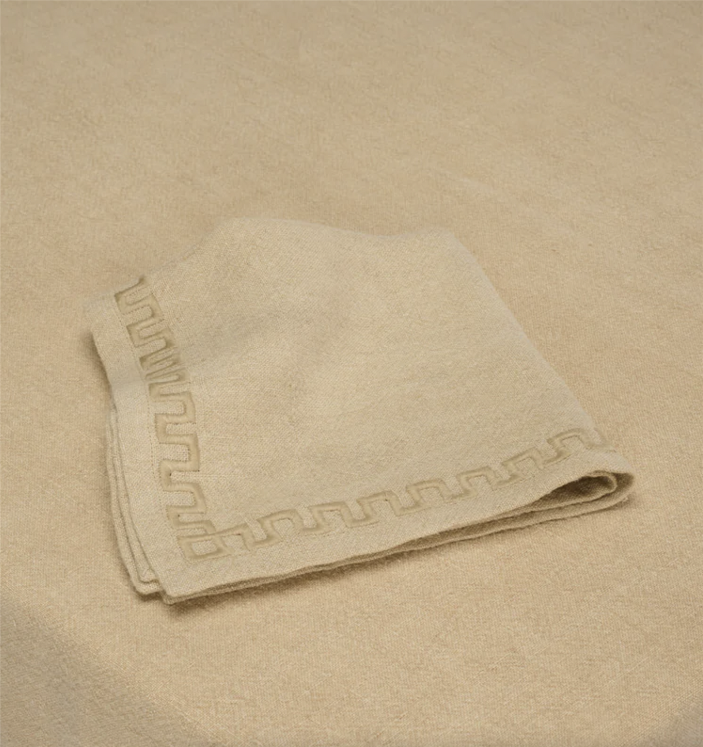 Frame linen napkin, beige - pair of two 40x40 cm