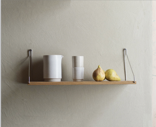 Single Shelf Natural Oak /Stainless Steel B 60 D 20 cm